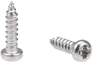 sourcing map 2x8mm Auto-taraudage Vis Cruciforme Tête Cylindrique Bombée Vis 316 Inox Acier Fixations Boulons 50Pcs