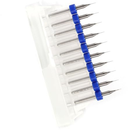 10 piezas de brocas de placa de circuito impreso, juego de herramientas de brocas de carburo de PCB de 0,1 mm a 1,4 mm (0.2mm)