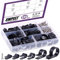 Swpeet 135 Pack 6-Größen Schwarz Nylon Kunststoff R-Typ Kabelclips Klemmen Sortiment Kit, 1/4 5/16 3/8 1/2 3/4 1 Nylon Schraubschnur Befestigungsclips mit 135 Pack Schrauben für Drahtmanagement