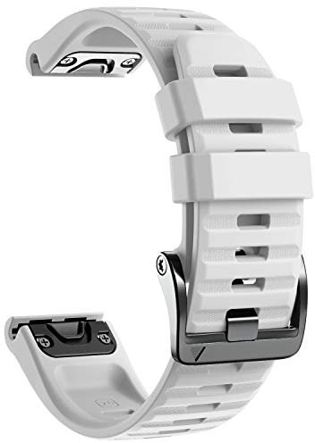NotoCity für Garmin Fenix 5x/5x Plus/6x/6x Pro Armband, Quickfit 26mm für Garmin Fenix 7x/7x Pro/Fenix 3/3 HR/8 51mm, Uhrenarmband für Enduro 2, Instinct 2X, Epix Pro 51mm, Quatix 7x(Weiss)