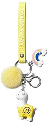PRETYZOOM Pom Pom Schlüsselringe Winzig Süßer Schlüsselbund Lama Alpaca Cartoon Alpaka- Schlüsselbund Schlüsselanhänger Mit Lama-anhänger Tierschlüsselringe Einzigartig Ornament Liebhaber