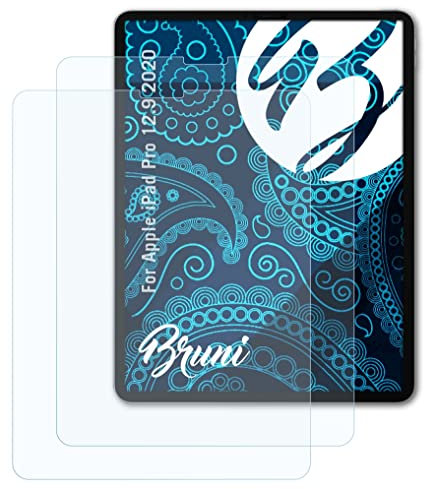 Bruni Schutzfolie kompatibel mit Apple iPad Pro 12.9 2020 Folie, glasklare Displayschutzfolie (2X)