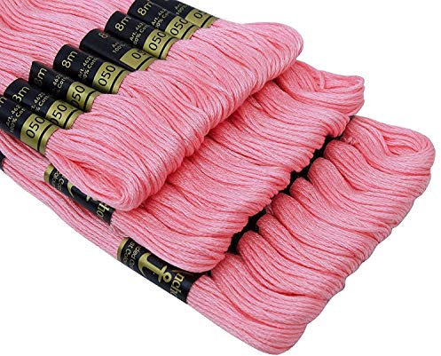 Anchor - Set di 6 matasse di filo di cotone a 6 fili, per ricamo a punto croce, colore: Rosa (050)