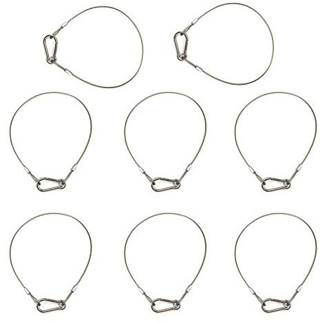 Safety Cable Lock, Stainless Steel Cable with Loops Heavy Duty Bike Lock Hook Flexible Security Steel Cable Wire Lock and Chain for Luggage Hanging Light Plant Picture