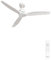 CREATE / WINDSTYLANCE DC/Ventilador de techo blanco aspas madera natural con mando / 40W, Silencioso, Ø132 cm, 6 velocidades, temporizador, verano-invierno, doble altura, motor DC