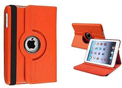 Leather Rotate 360° Stand Case For Apple iPad mini 1,2,3 Generation (ORANGE)