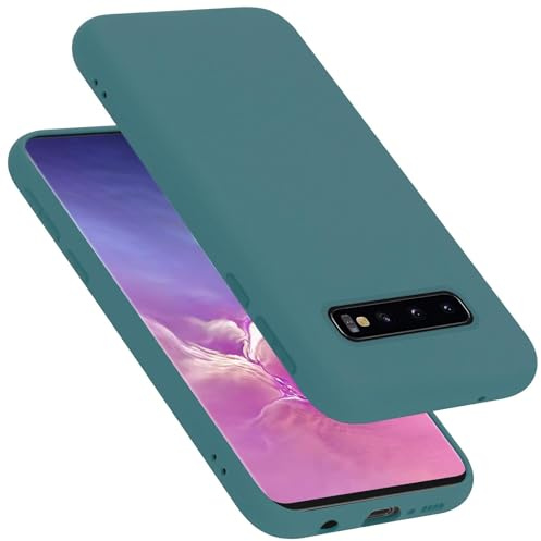 Cadorabo Hülle kompatibel mit Samsung Galaxy S10 4G Hülle Silikon Handyhülle für Galaxy S10 4G Case aus flüssigem Silikon- Kratzfeste und stoßfeste dünne TPU Schutzhülle - Liquid GRÜN