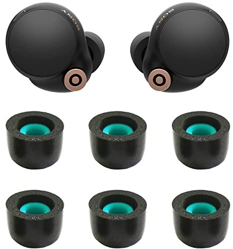 Rqker Foam Ear Tips Compatible with Sony WF-1000XM4 Earbuds, 3 Pairs Large Size Soft Memory Foam Replacement Ear Tips Earbud Tips Eartips Compatible with Sony WF-1000XM4, Black L