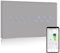 BSEED WiFi Interruptor Persiana con Interruptor Gris,3 Gang 1 Vía Interruptor de Pared Smart Compatible con Alexa y Google Home, Control por APP o Voz, Función de Temporizador, Requiere Cable Neutro
