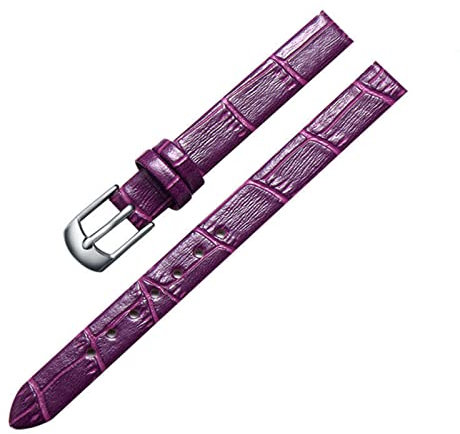 Bracelet En Cuir Exquis Pour Femme Avec Boucle Ardillon En Or Rose, Violet-argent, 14mm