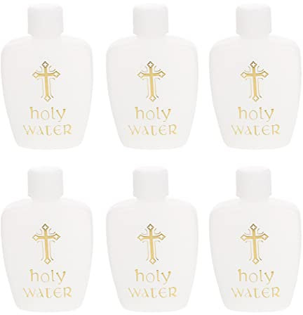 Weihwasser Flasche Holy Water Kleine Weihwasserflaschen 6 Stücke 60ML Ostern Deko Katholizismus Jesus Kreuz Kirche Exorzismus Geschenk Kunststoffflaschen Taufgeschenk