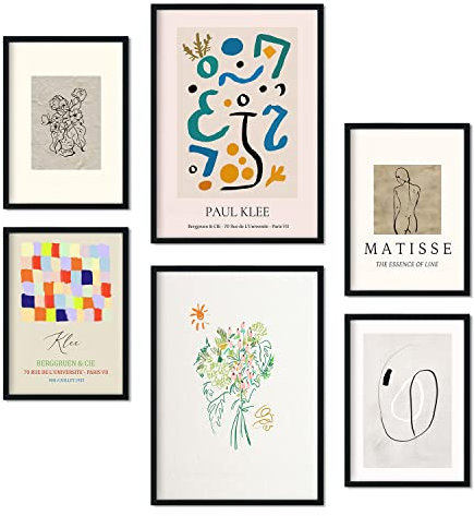 Nacnic Set von 6 Modernismus Posters. Sammlung von Plakate mit Collage Ästhetik für Innendekoration. Größen A3 und A4. Rahmenlos