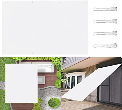 CHBIN Sonnensegel für Gartenpavillon Sunset Deluxe 5.5x6.5M Sonnenschutz | Wetterschutz | Wasserabweisend Balkonabdeckung Sichtschutz Balkon inkl Befestigungsseile Für Terrasse Camping, Weiß, 22173