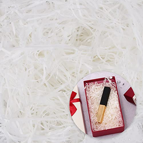 Geschreddertes Papier Füllmaterial, Hillylolly Geschreddertes Papier für Geschenkbox Weiß, 200g Papier Füllmaterial Geschenk, Füllpapier für Geschenke DIY Geschenkkorb Geschenkbox Geschenktüten (Weiß)
