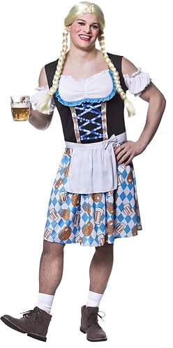 Wicked Costumes Adult Mens Funny Bavarian Beer Girl Fancy Dress Costume - Standard Size