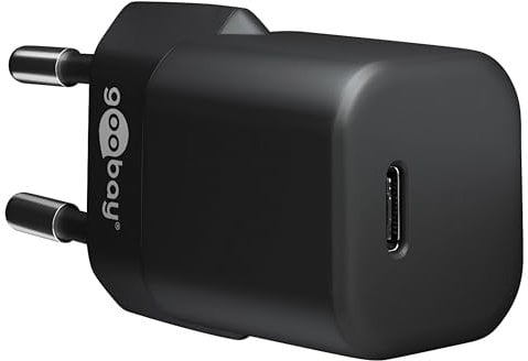 goobay 59715 USB-C Nano Charger / 30w USB-C Power Delivery Power Supply for iPhone 14 / iPad Pro/Magsafe/AirPods Pro/Samsung Galaxy Series/Google Pixel 5/4/3 Black