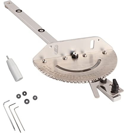 Calibre de inglete, trineo de sierra de mesa de aluminio, cerca de sierra de inglete de precisión, tope de corte repetitivo, soporte de stock para carpintería
