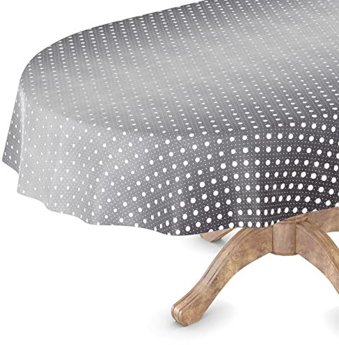 Wachstuchtischdecke Wachstischdecke Tischdecke abwaschbar Gartentischdecke Wachstuch Eckig rund oval Oval 140 x 220cm Schnittkante Schwarz Weiß