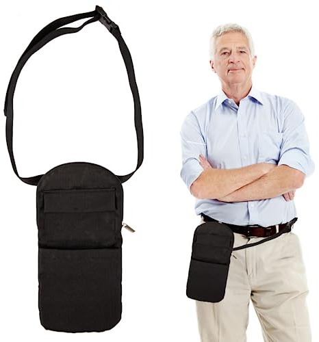 Catheter Bag Cover with Belt,Urine Drainage Bag Holder,Nephrostomy Tube and Drainage Bag Cover,nephrostomy Bag Holder,nephrostomy Drainage Bag for Wheelchair and Bed-nephrostomy Supplies (Black)