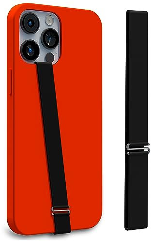 MyGadget Handy Halterung Band [ 21 cm ] - Universal Silikon Smartphone Griff - Fingerhalterung für u.a. Samsung Galaxy S24 Plus & iPhone 14 I 15 Pro - Schwarz Finger Loop Size 210 1x Black