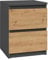 VBChome Nachttisch 30 x 30 x 40 cm Eiche Artisan - Antrazit Nachttisch mit 2 Schubladen für das Schlafzimmer Grifflose Büro Zimmer Modern Eiche Artisan - Antrazit