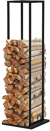Kekai Holzschuppen für den Innenbereich, 33 x 33 x 115 cm, tragbar, für drinnen und draußen, mit Gestell aus verzinktem Stahl, Belüftung und Bodenhalterung, Schwarz