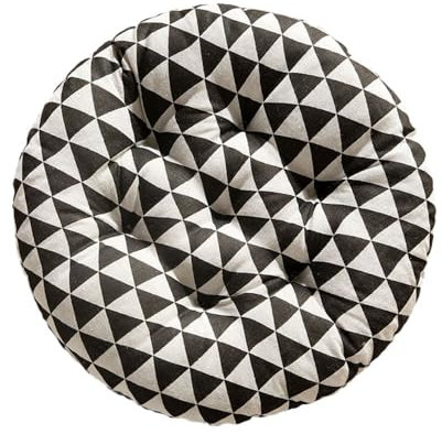 DOTBUY-SHOP Cojines Sillas Jardin Pack 1 Cojines Redondos Cojines de Asiento para Sillas de Terraza Cocina Patio Balcón Salón, para Decoración Interior o Exterior (40x40cm,triangulo Negro)