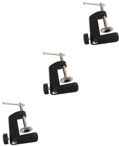 Gatuida 3pcs Clips Heavy Duty Metal Table Lamp Clip Profile Clamp Fixed Bottom Desktop Holder for Lighting