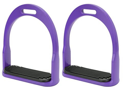 2PCS Pferd Steigbügel, Aluminium Reiten Steigbügel Leichte Reiten Reit Zubehör(Lila)