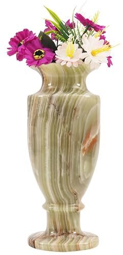 Radicaln Marmor-Blumenvase, 25,4 cm, grüner Onyx, handgefertigte Vasen für Couchtisch, Raumdekoration, ästhetisch, hohe Vase für Esstisch, Tafelaufsatz, Dekoration, Marmorvase für Bücherregal und