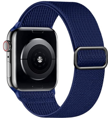 Correa elástica Solo Loop compatible con Apple Watch Se de 2ª generación de 40 mm, 41 mm, 38 mm, 44 mm, 45 mm, 49 mm, 42 mm, correa deportiva trenzada elástica de nailon suave para iWatch Series 9, 8,