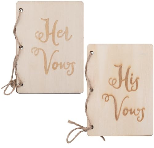 GORGECRAFT 8Stk Holz-Grußkarten Hochzeitsgelübdebücher Offizielle Hochzeitstagskarte Für Braut Und Bräutigam Brautparty Geschenkbroschüre Heiratsversprechenkarten Mit Juteseil Und Kraftpapier