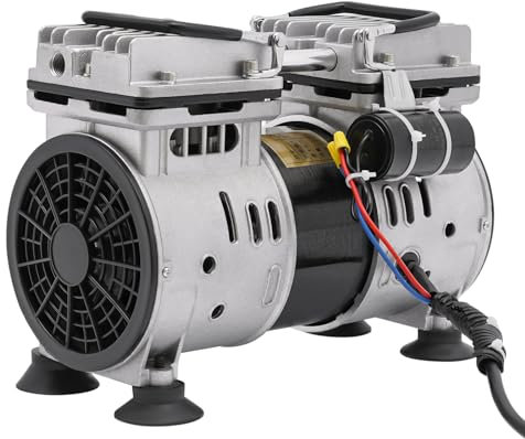 Pompe à vide 220 V avec silencieux, pompe à vide de laboratoire sans huile, pompe à vide industrielle en alliage d'aluminium, moteur entièrement en cuivre (classe d'isolation B)