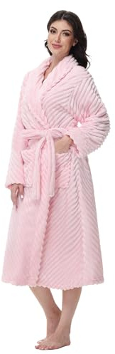 Yurhap Premium Robes for Women - Super Soft Cozy Fleece Womens Robe Plush Long Bathrobe