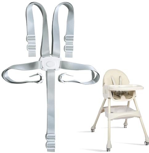 5 Punkt Gurt Sicherheitsgurt, Hochstuhl-Sicherheitsgurte, Ersatz-Sicherheitsgurte für Baby Kinderwagen Hochstuhl, Gurt Hochstuhl, Kindersitz 5 Punkt Gurt, Wandelbare Gurte für Hochstuhl/Kinderwagen