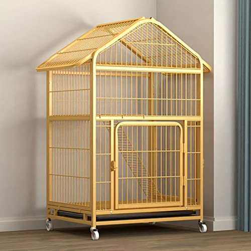 Katzenkäfig für draußen, Kleintierkäfig, Rattenkäfig, Kaninchenkäfig, Katzenlaufstall für drinnen mit 360° drehbaren Rollen, Abnehmbarer, auslaufsicherer Wanne, Kaninchen