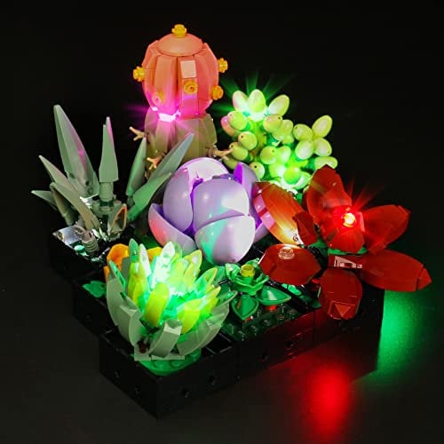 Led Light Kit Compatible with Lego 10309 Succulents Bouquet, LED Lighting Compatible with Lego 10309 Plant Building Set for Adults, Lights up Your Botanical Collection (No Model Set)