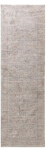 benuta Nest Teppich Anwar - Grau/Orange 80x250 cm - Kunstfaser - Läufer & im Style: Traditionell, Orient Style - Pflegeleicht für Wohnzimmer Schlafzimmer