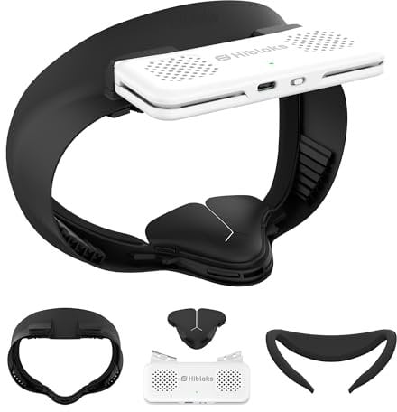 Hibloks Compatible with Quest 3S Fan Cooling Mask for Meta/Oculus Quest 3S Accessories, Circulated Ventilation Eliminates Glasses Fogging Defogger (Soft Ice Silk)