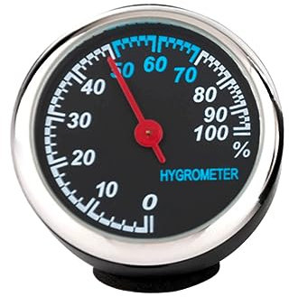 Homoyoyo Igrometro Meccanico Luminoso Per Auto Con Puntatore in Acciaio e Resistente Alla Polvere Misuratore Temperatura e Umidità Facile Da Installare Su Pannello Di Controllo o Bocchetta