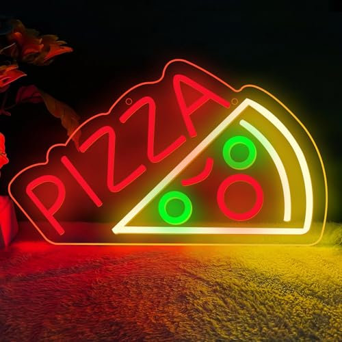 Pizza-Neonschild zur Wanddekoration Pizza-Neonschild für Pizzeria dimmbare LED-Leuchtbuchstaben für Geschäftsläden Restaurants Küchengeschäfte Party-Lebensmitteldekor