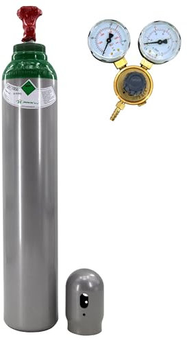 Generisch Bouteille de gaz avec réducteur d'argon pur 4.8 (100 %) de gaz de soudage TIG/WIG MIG 8 litres avec rotamètre