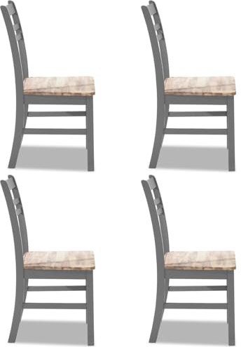 Florence Wooden Dining Chair | Country Style Kitchen Chair with Limed Acacia Hardwood Seat | Quality Kitchen Dining Furniture (dove grey, 4-Chairs)