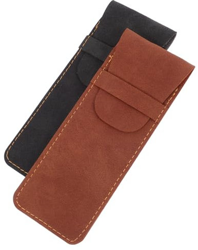 NUOBESTY 2stücke Stifthülle Aus Leder Hülle Für Zwei Stifte Stifttasche Zum Lagern Von Kugelschreibern Und Bleistiften Praktisch Und Tragbar Für Büro Und Freizeit