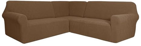 Sektionale L-förmige Liegenbezug, 4 Sitzer und 1 Eckbank, für 5-Sitzer Ecksofa (Echtleder), Premium Schutzhülle
