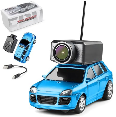 HI-REEKE FPV RC Car, 1/64 Mini Remote Control Drift Car with HD Camera for Adult-Blue
