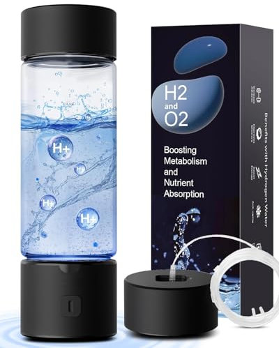 Hydrogen Water Generator Bottles, 2025 New Portable Hydrogenated Water Bottle with SPE PEM Technology, 460ml Hydrogen Water Bottle Generator, Rechargeable Ionizer Machine for Home, Office, and Travel