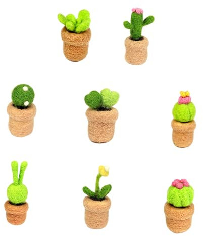 DOITOOL 8 Stück Selbstgemacht Nadelfilz Für Kaktus Dekorationen Wollfilz Startermaterialien Für Heimdekoration Einfach Zu Verwenden Vielseitig Einsetzbar Für Bastelprojekte