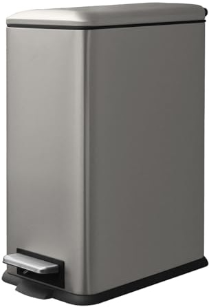 JM ·YIPENG 30l Kitchen Bin, Stainless Steel Bin with Soft Close Lid,Slim Pedal Bin with Removable Inner Bucket for Home,Bathroom,Kitchen,Bedroom,and Office,grey
