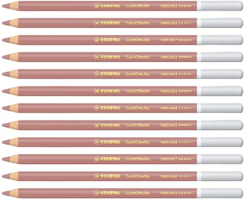 STABILO CarbOthello - Chalk-Pastel Pencil - Pack of 12 - Caput Mortuum Violet Light